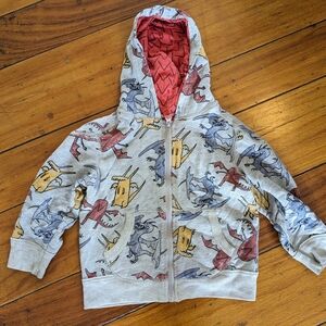 3T Kids Dragons love Tacos Zip Up Hoodie Gray